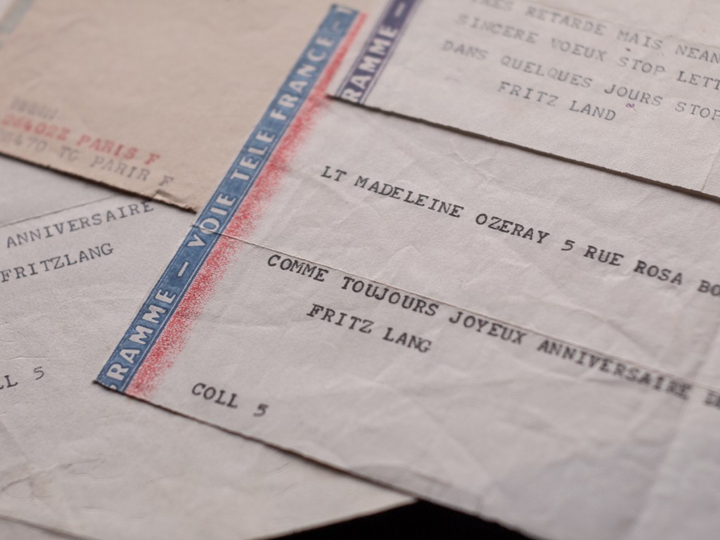 4 Telegraphs Sent by Fritz Lang (1960s?)