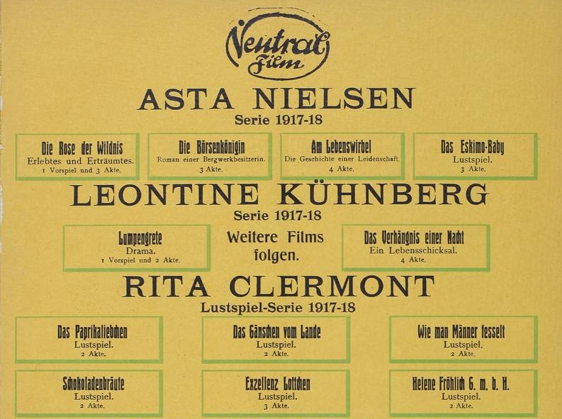 Ririta Clermont 1917 Neutral Film Ad