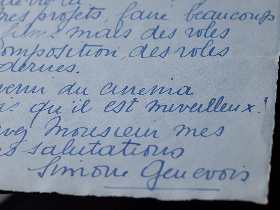 シモーヌ・ジュヌヴォワ 直筆書簡（裏面）